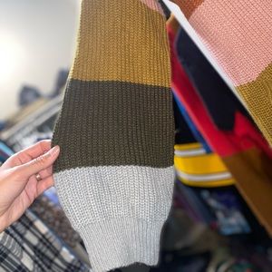 Striped long cardigan